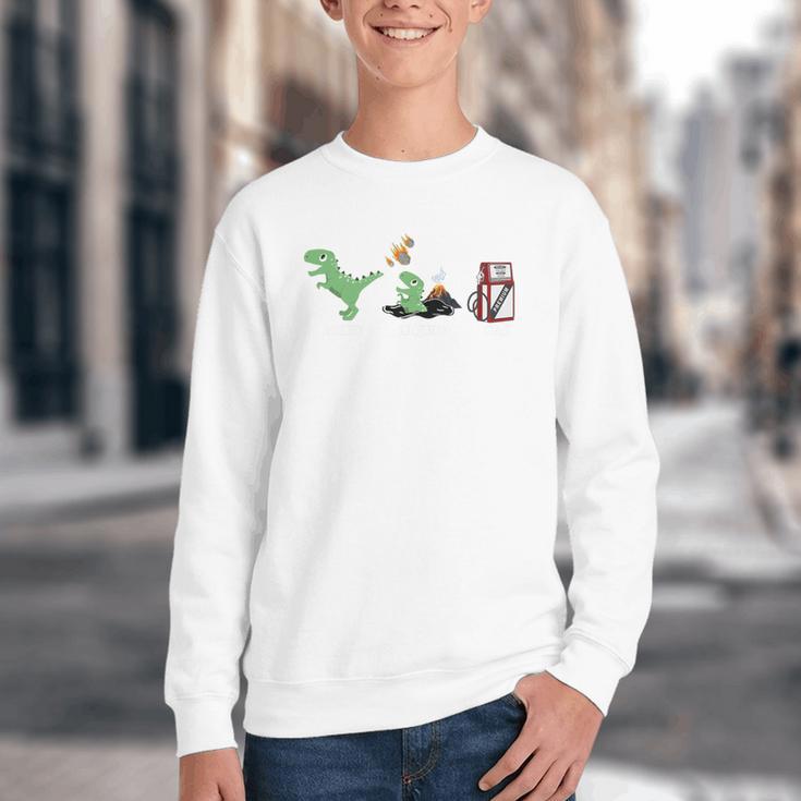 Solid Liquid Gas Dinosaur Back To School Premium Tri-Blend Youth Crewneck Sweatshirt Solid Liquid Gas Dinosaur Back To School Premium Tri-Blend Youth Crewneck Sweatshirt