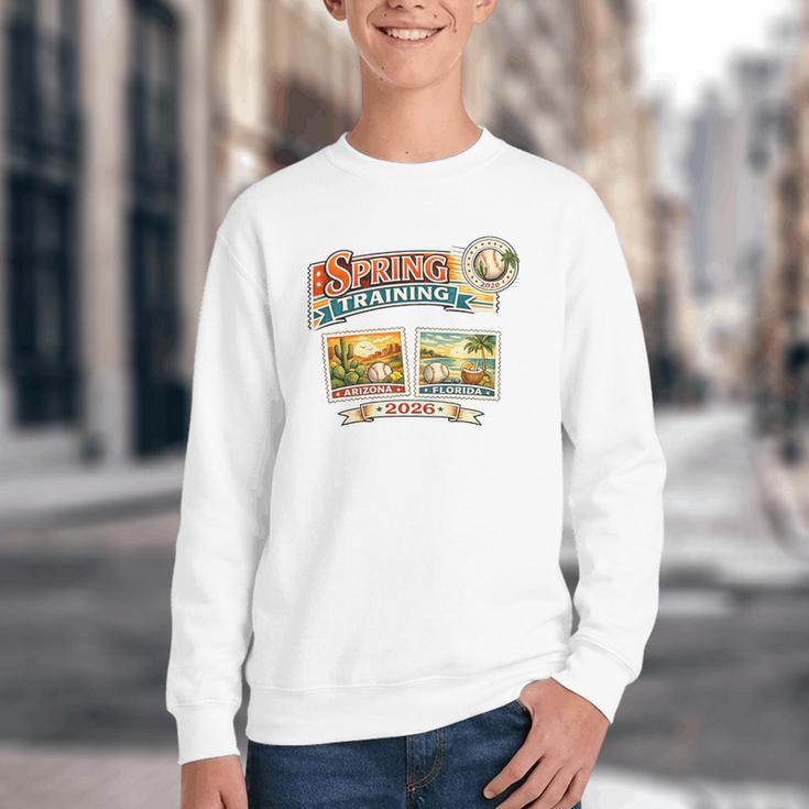 Spring Training 2026 Retro Postcard Baseball Premium Tri-Blend Youth Crewneck Sweatshirt Spring Training 2026 Retro Postcard Baseball Premium Tri-Blend Youth Crewneck Sweatshirt