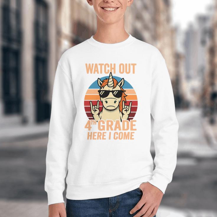 Watch Out Fourth Grade 2026 Back To School 4th Grade Boys Premium Tri-Blend Youth Crewneck Sweatshirt Watch Out Fourth Grade 2026 Back To School 4th Grade Boys Premium Tri-Blend Youth Crewneck Sweatshirt