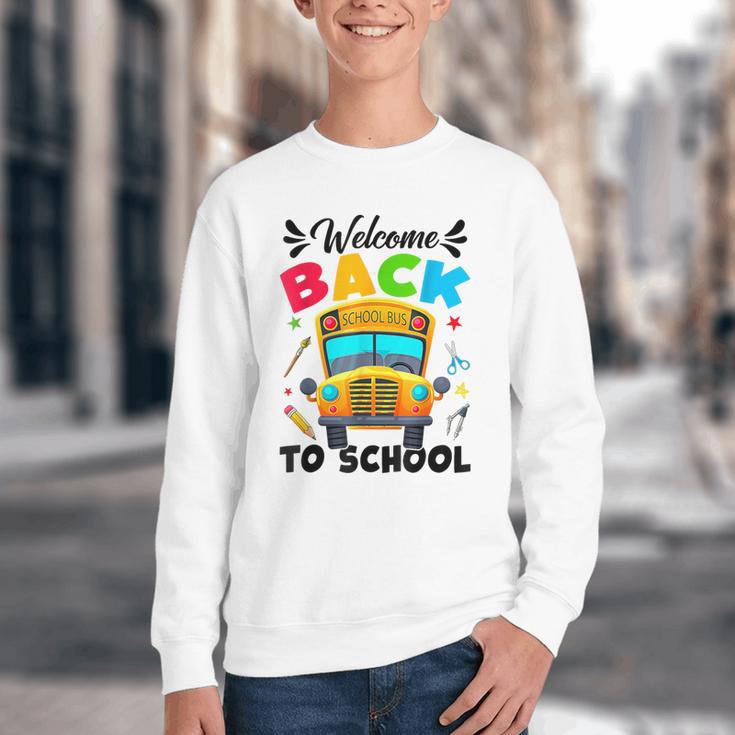 Welcome Back To School Outfit School Bus Driver Youth Crewneck Sweatshirt Welcome Back To School Outfit School Bus Driver Youth Crewneck Sweatshirt