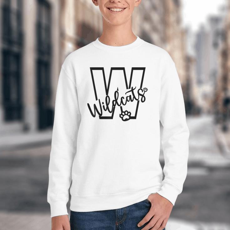 Wildcats School Sports Fan Team Spirit Mascot Back To School Youth Crewneck Sweatshirt Wildcats School Sports Fan Team Spirit Mascot Back To School Youth Crewneck Sweatshirt