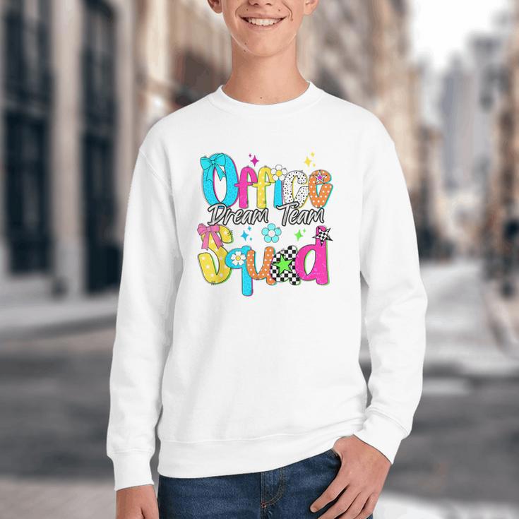 Women Office Squad Dream Team Back To School Front Office Youth Crewneck Sweatshirt Women Office Squad Dream Team Back To School Front Office Youth Crewneck Sweatshirt
