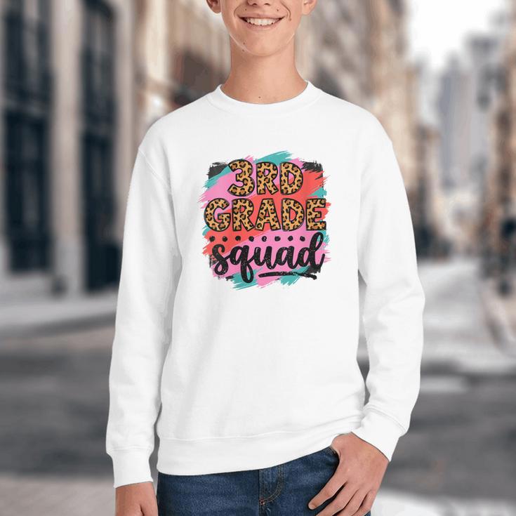 Women's Third 3rd Grade Squad Back To School Animal Print Girl Tee Youth Crewneck Sweatshirt
