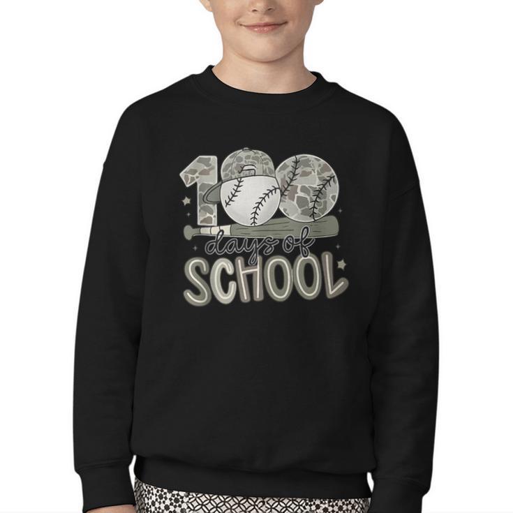 100 Days Of School Baseball Cap Boy School Teacher Youth Crewneck Sweatshirt