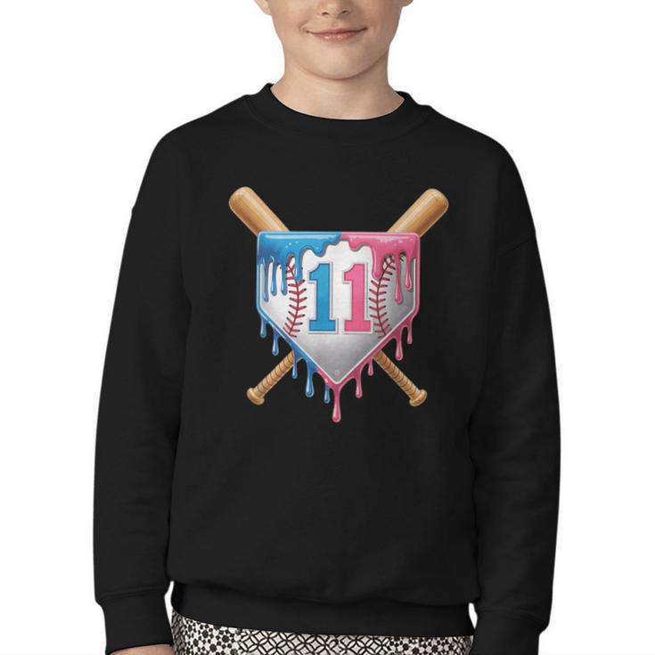 11th Birthday 11yr 2014 Baseball 11 Player 11th Birthday Youth Crewneck Sweatshirt