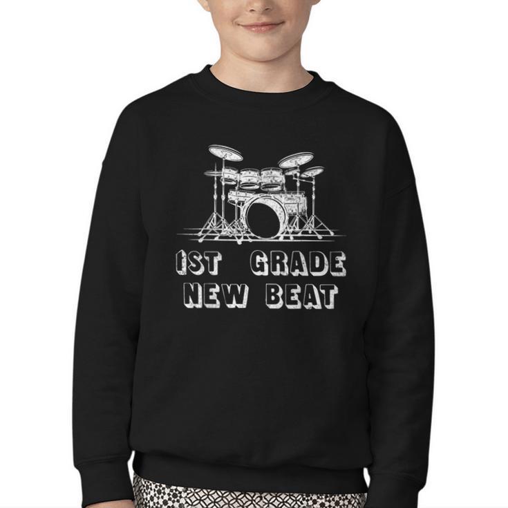 1st Grade New Beat Music And Dumb Lover Back To School Youth Crewneck Sweatshirt