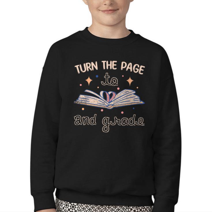 2nd Grade Book Lover Book Nerd Back To School Youth Crewneck Sweatshirt