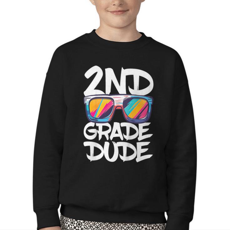 2nd Grade Dude Shirt Back To School Second Grade Boy Girl Youth Crewneck Sweatshirt