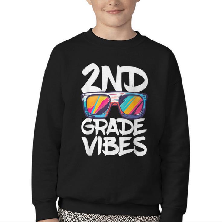 2nd Grade Vibes Shirt Back To School Second Grade Boy Girl Youth Crewneck Sweatshirt