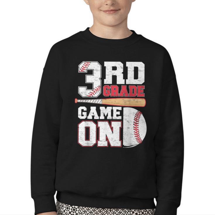 3rd Grade Game On Back To School Baseball Boy Third Grade Youth Crewneck Sweatshirt