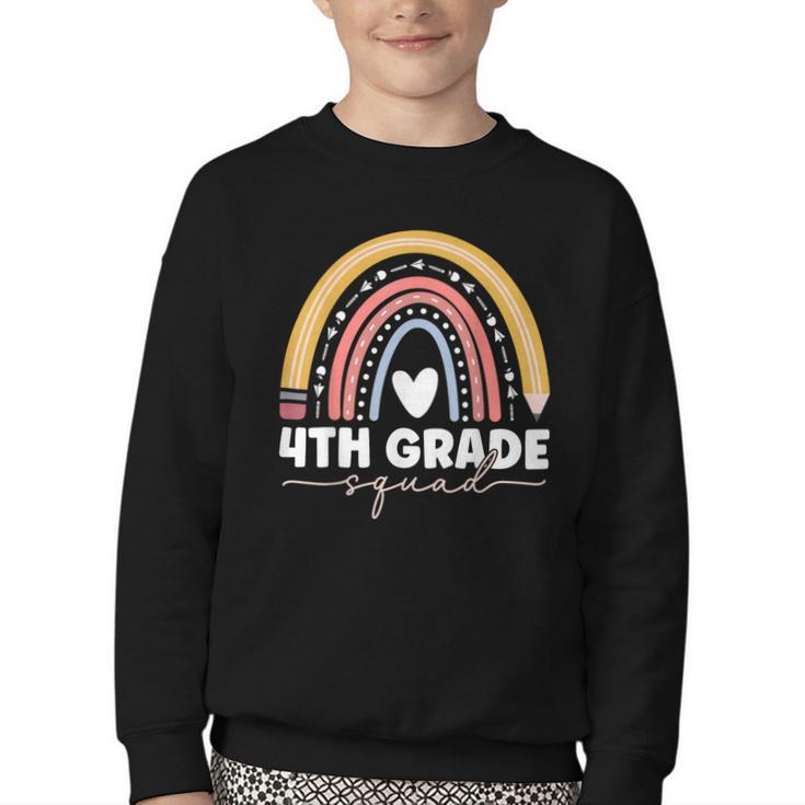 4th Grade Squad Rainbow Back To School Youth Crewneck Sweatshirt