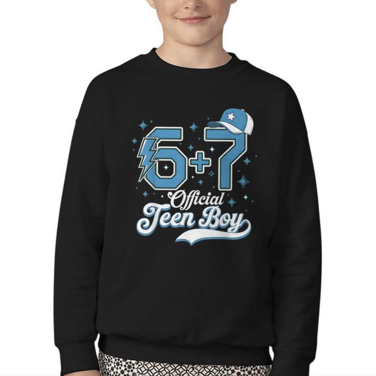 6 7 Meme Official Teenager 13th Birthday Baseball Boy Youth Crewneck Sweatshirt