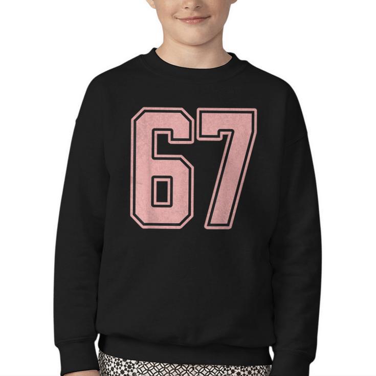 6 7 Number 67 Baseball Meme Tee For Women Youth Crewneck Sweatshirt