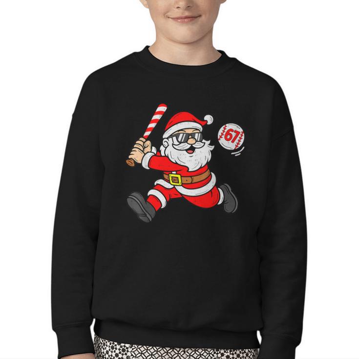 67 Baseball Santa Six Seven Meme Christmas Sport Men Boy Kid Youth Crewneck Sweatshirt