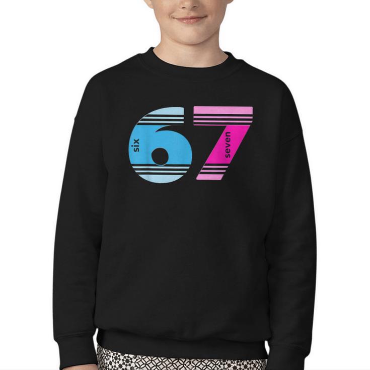 67 Crayon Cool Baseball Crayon 6 7 67 Youth Crewneck Sweatshirt