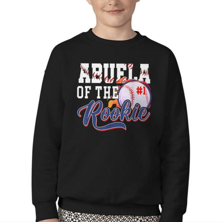 Abuela Rookie Of Year 1st Birthday Baseball Theme Matching Youth Crewneck Sweatshirt