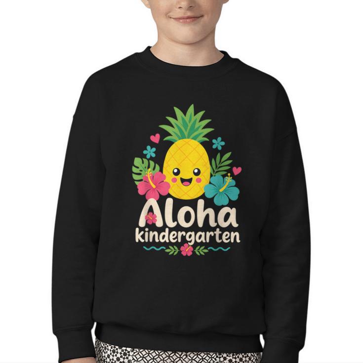Aloha Kindergarten Pineapple Back To School Youth Crewneck Sweatshirt
