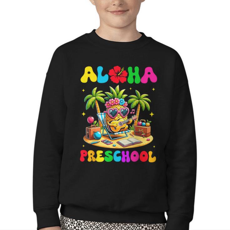 Aloha Preschool Pineapple Hawaii Back To School Kids Girl Youth Crewneck Sweatshirt Aloha Preschool Pineapple Hawaii Back To School Kids Girl Youth Crewneck Sweatshirt