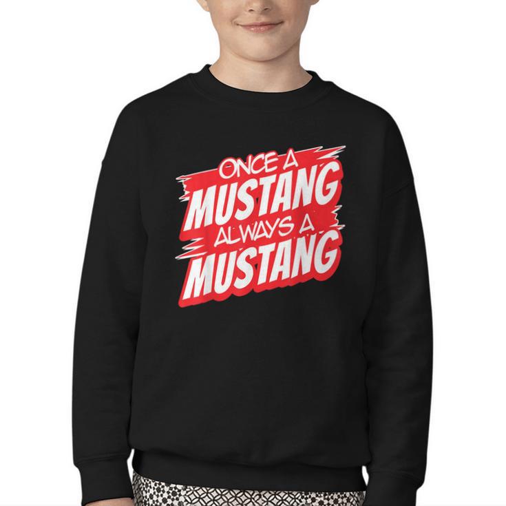 Always A Mustang Back To School Spirit R Youth Crewneck Sweatshirt