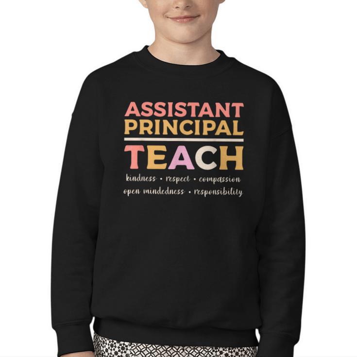 Assistant Principal Back To School Appreciation Principals Youth Crewneck Sweatshirt
