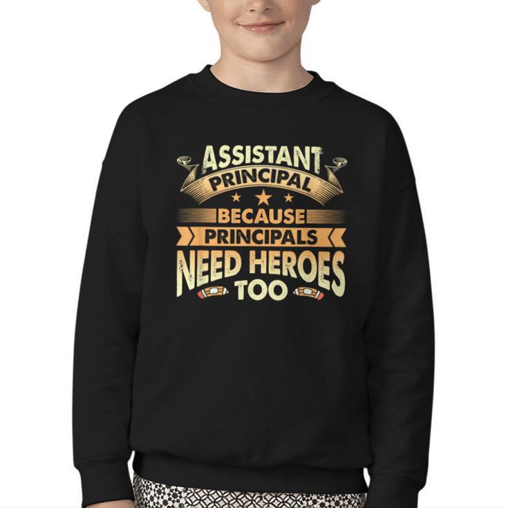 Assistant Principal Back To School Assistant Principal Youth Crewneck Sweatshirt