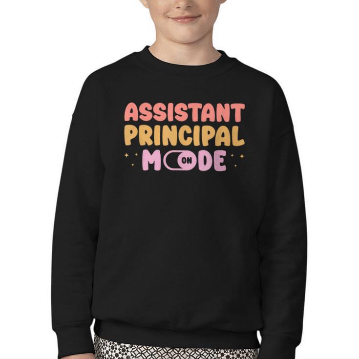 Assistant Principal Mode On Back To School Appreciation Youth Crewneck Sweatshirt