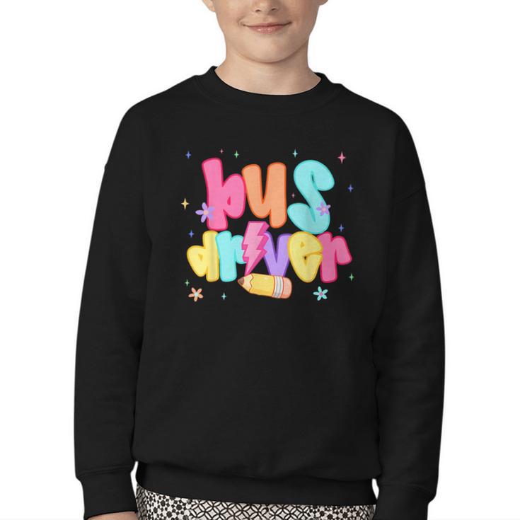 Back To School Bus Driver First Day Men Women Lighting Youth Crewneck Sweatshirt
