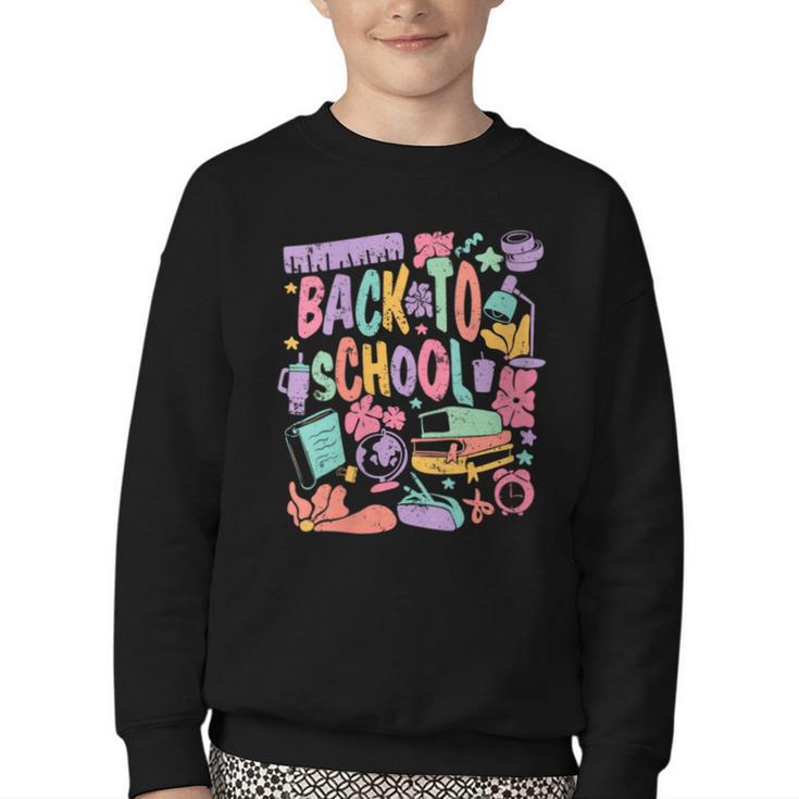 Back To School Fun Supplies Learning Youth Crewneck Sweatshirt Back To School Fun Supplies Learning Youth Crewneck Sweatshirt