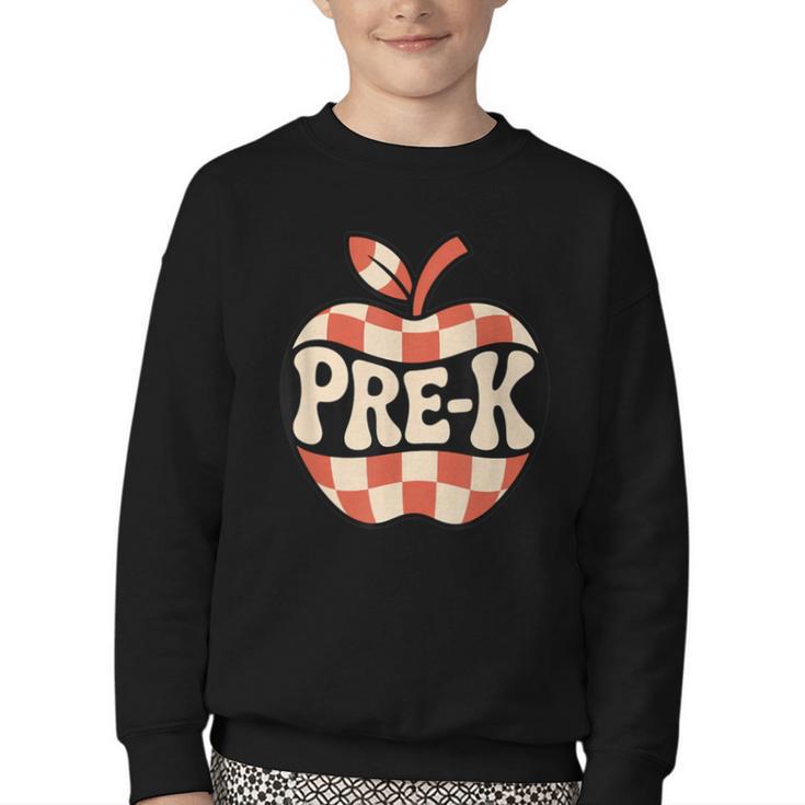 Back To School Retro Apple PRE-K Classroom Youth Crewneck Sweatshirt