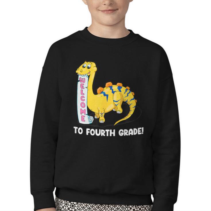 Back To School Welcome To Fourth Grade Youth Crewneck Sweatshirt