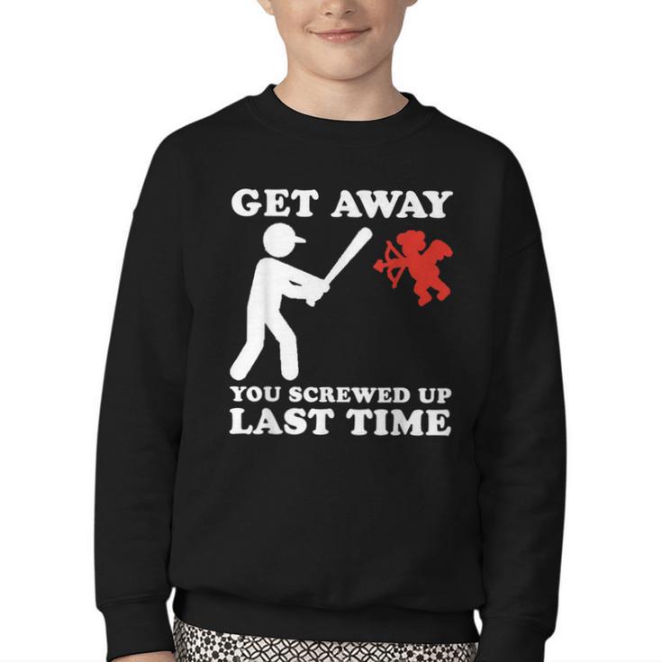 Baseball Anti Valentine Humor Cupid Joke Men Women Youth Crewneck Sweatshirt