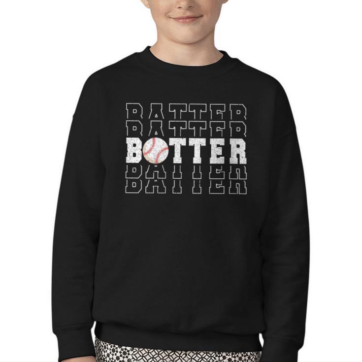 Baseball Batter Team Player Sport Lover Family Friends Fans Youth Crewneck Sweatshirt