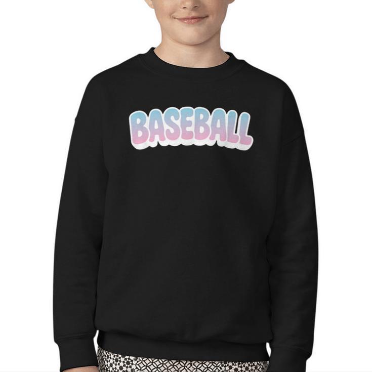 Baseball Bubble Letter Youth Crewneck Sweatshirt