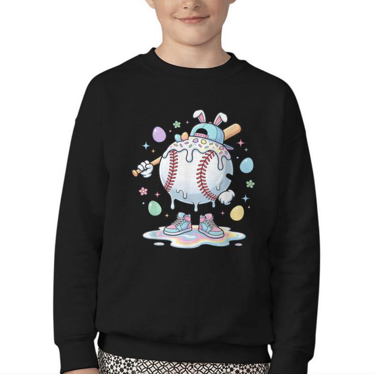Baseball Drip Icecream Apparel Youth Boy Easter Youth Crewneck Sweatshirt