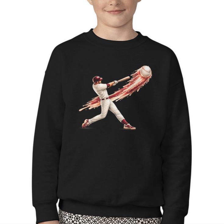 Baseball Drip Team For Boys And Girls Ice Cream Cool Youth Crewneck Sweatshirt