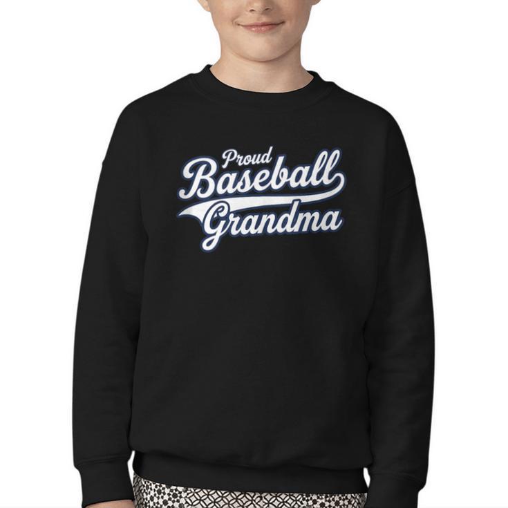 Baseball Grandma Graphic Youth Crewneck Sweatshirt