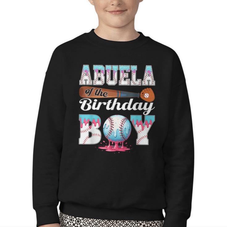 Baseball Ice Cream Drip Abuela Of The Birthday Boy Youth Crewneck Sweatshirt
