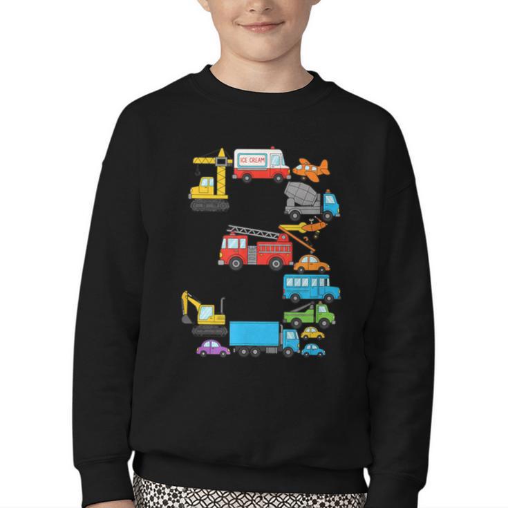 Baseball Ice Cream Drip Vehicles Youth Baseball Drip Youth Crewneck Sweatshirt