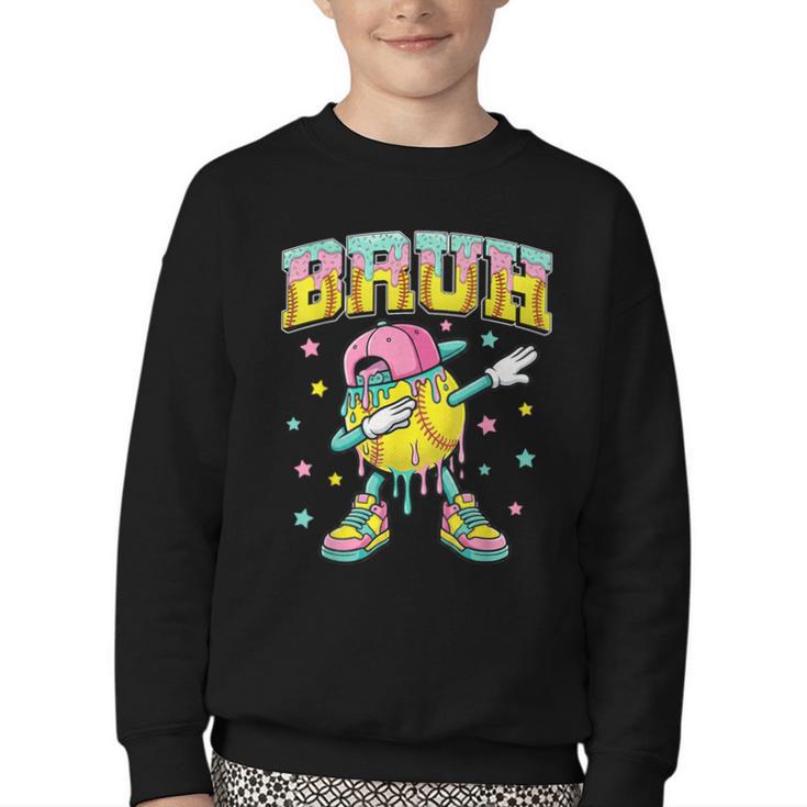 Baseball Life Style 101 Apparel Youth Drip Baseball Boys Kid Youth Crewneck Sweatshirt