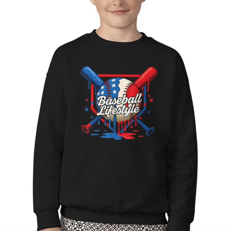 Baseball Life Style 101 Apparel Youth Drip Baseball Youth Crewneck Sweatshirt