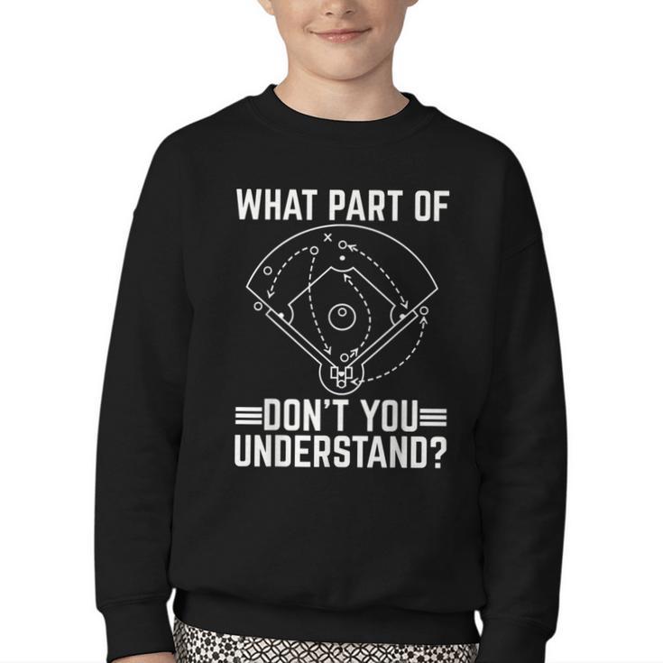 Baseball Math Double Play What Part Of Baseball Game Youth Crewneck Sweatshirt