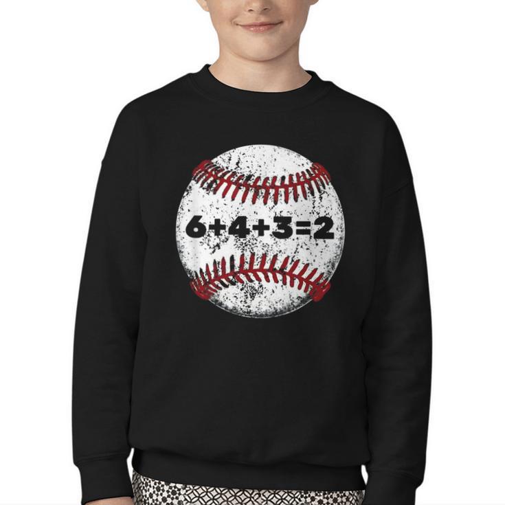 Baseball Red Stitches Sport Graphic 6432 Youth Crewneck Sweatshirt