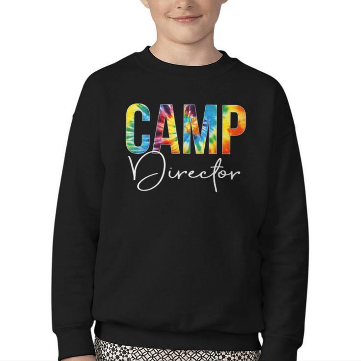 Camp Director Women Tie Dye Back To School Appreciation Day Youth Crewneck Sweatshirt