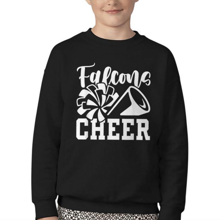 Cheer Falcons Back To School Spirit Youth Crewneck Sweatshirt