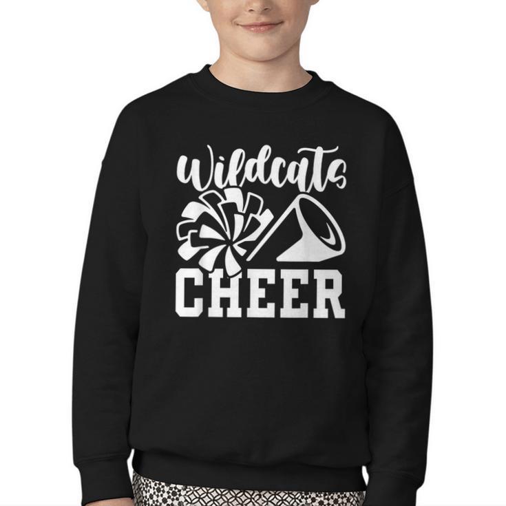 Cheer Wildcats Back To School Spirit Youth Crewneck Sweatshirt