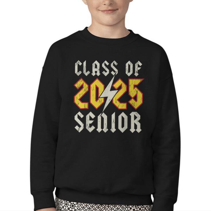 Class Of 2025 Senior Rock N Roll Back To School Music Lover Youth Crewneck Sweatshirt
