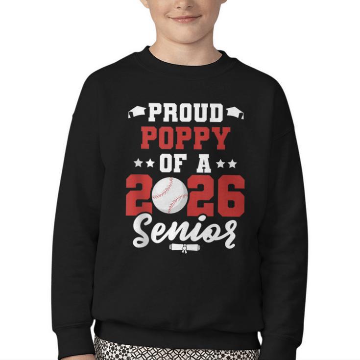 Class Of 2026 Senior Year Baseball Poppy 2026 Graduate Youth Crewneck Sweatshirt