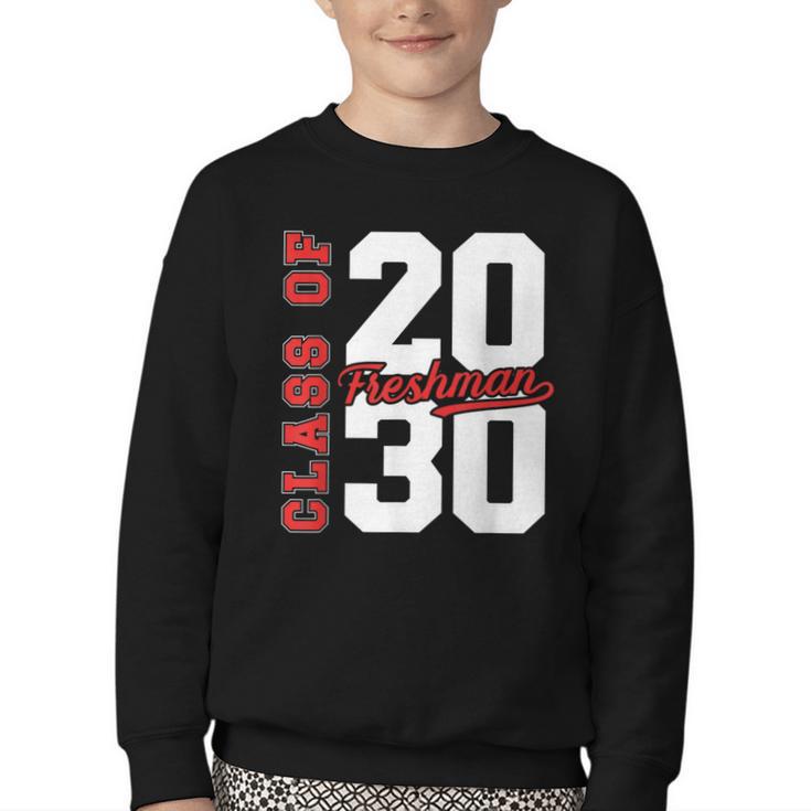 Class Of 2030 Freshman 2030 Back To School Youth Crewneck Sweatshirt