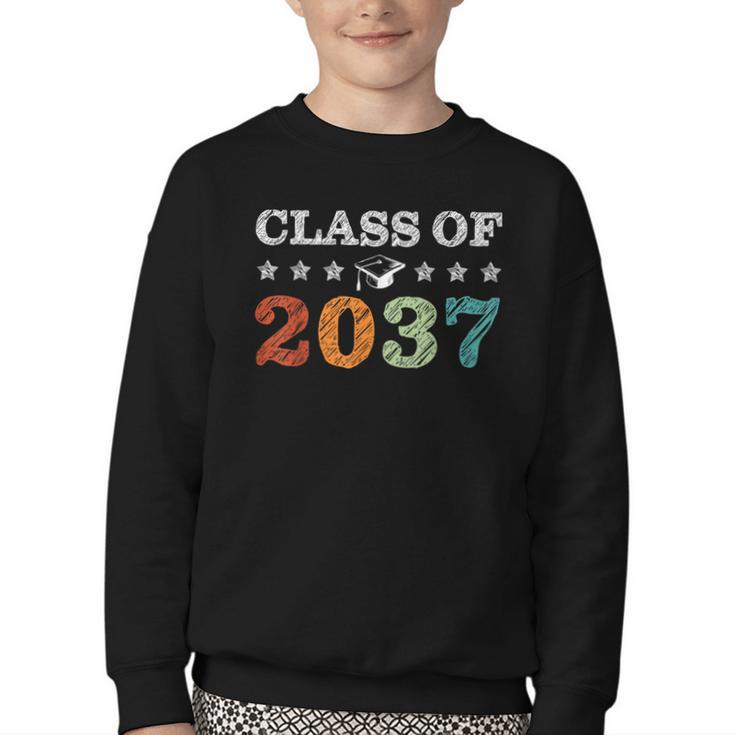 Class Of 2037 Grow With Me Back To School Pre-K 12th Grade Youth Crewneck Sweatshirt