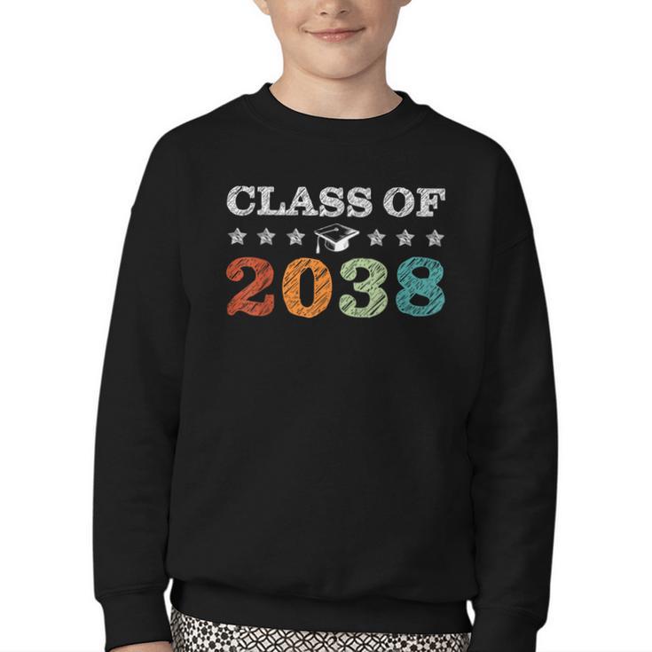 Class Of 2038 Grow With Me First Day School Back To School Youth Crewneck Sweatshirt
